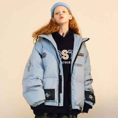 Down Jacket Little Devil Smiley Print Letter Hip Hop-Veeddydropshipping