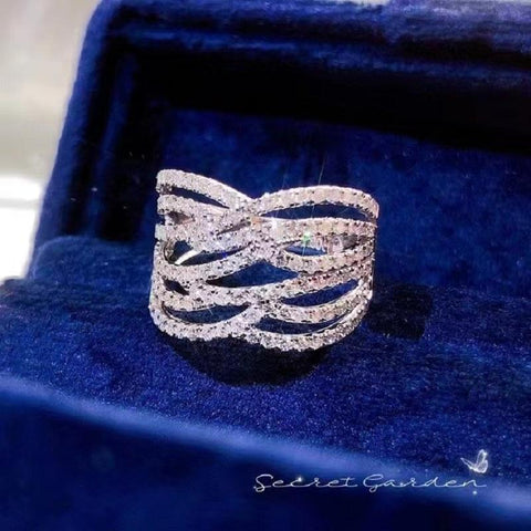 Moissanite Engagement Ring Solid Real 18k White Gold-JW00123-Veeddydropshipping