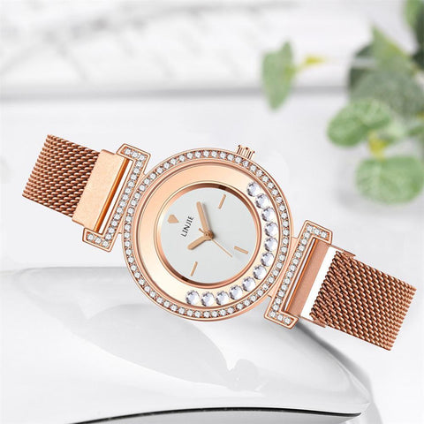 Stainless Steel Wristwatches Rhinestone Woman Quartz Watch-JW00896-Veeddydropshipping