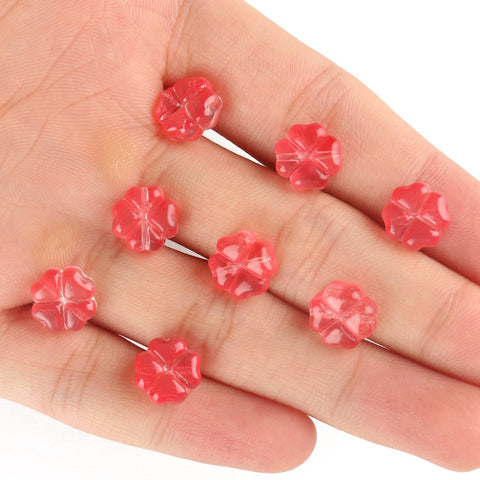 Lampwork Crystal Flower Spacer Beads  Flat Round Loose Beads-JW01481-Veeddydropshipping