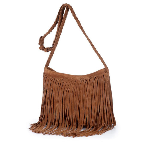 Shoulder Bag with Knitting Strap Soft Ethnic Style PU Messenger-BS00152-Veeddydropshipping