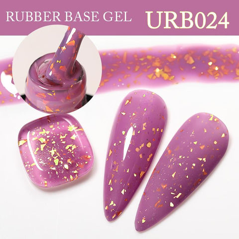 Rubber Base Gel Nail Polish Gold Glitter Base Gel Top Coat -BH01017-Veeddydropshipping