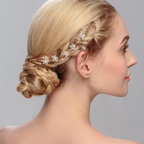 Bridal Wedding Hair Accessories Rhinestone Hair Pins Forks  -JW00459-Veeddydropshipping