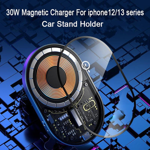 30W For MagSafe Portable Qi Car Wireless Charger-PA01105-Veeddydropshipping
