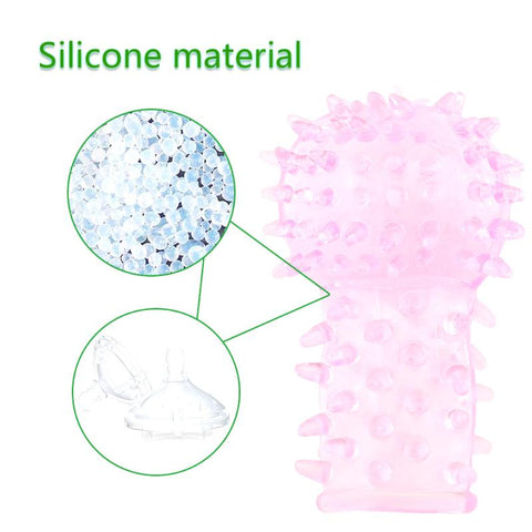 Crystal Finger Sleeves with Spikes and Teeth Female G-Spot Masturbator -BH01167-Veeddydropshipping