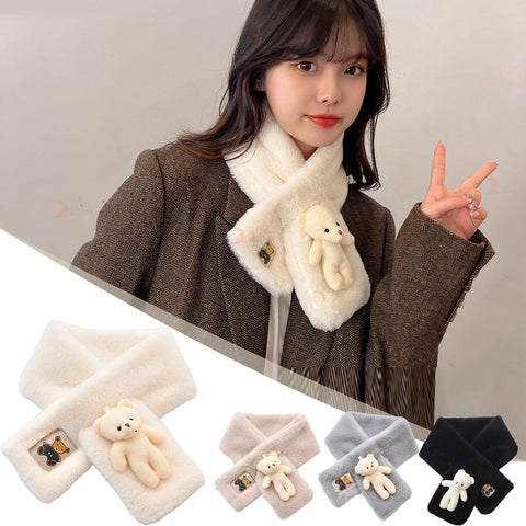 Plush Bear Neck Warm Soft Scraf-WF01214-Veeddydropshipping