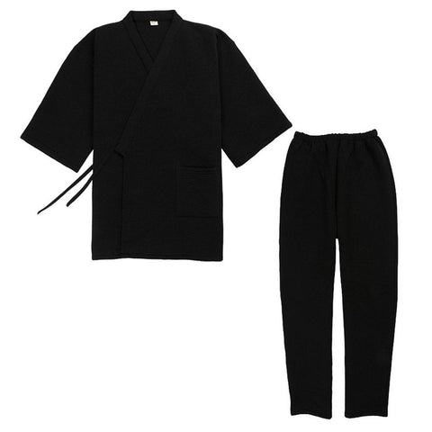Men Long-sleeve Trousers Casual Home Service Two-piece Suit-MF01579-Veeddydropshipping