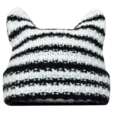Striped Knitted Wool Cap Autumn and Winter-Veeddydropshipping
