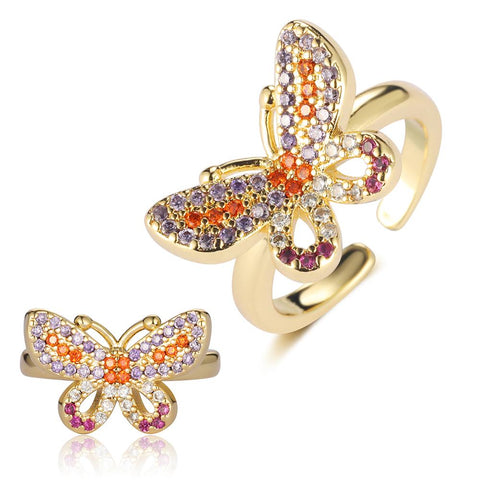 Copper Cubic Zirconia Butterfly Jewelry Wholesale Women Fashion Ring-JW01403-Veeddydropshipping