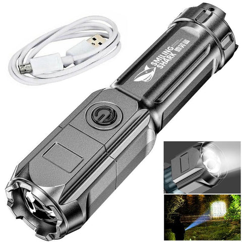 Ultra Bright ABS Strong Light Focusing Led Flashlight Portable Rechargeable-TI00793-Veeddydropshipping