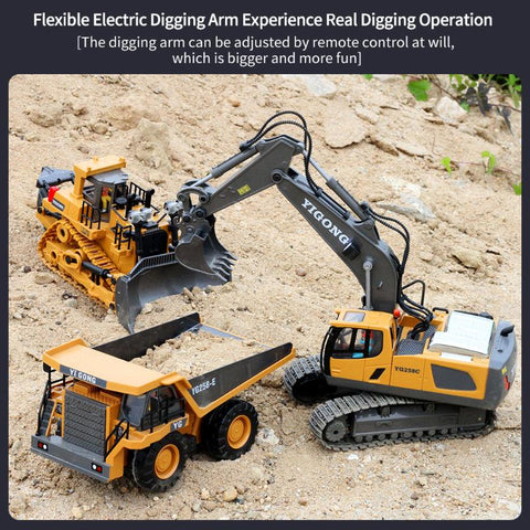 Remote Control Excavator Bulldozer RC Car Toys Dump Truck Electric-TB01454-Veeddydropshipping