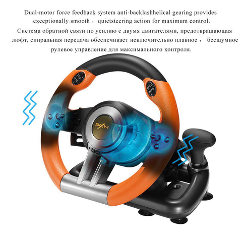 Gaming Steering Wheel Volante PC Racing Wheel 180° Universal PXN V3 Pro with Pedals -CE01330-Veeddydropshipping