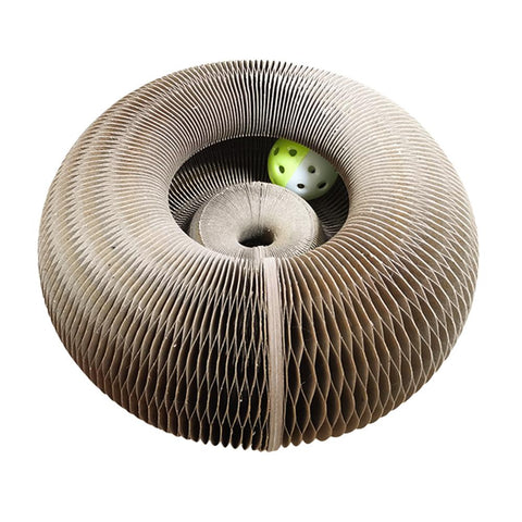 Foldable Cat Scratch Board Toy with Bell-HA01384-Veeddydropshipping