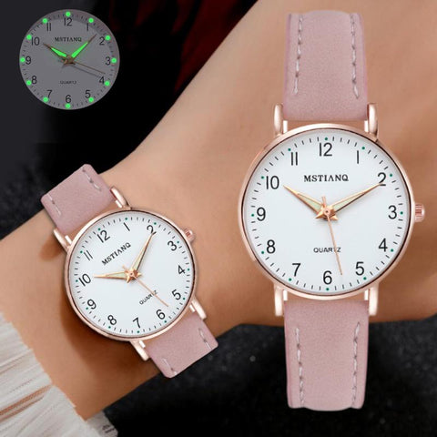 Fashion Casual Leather Watches Simple Ladies Quartz Clock-JW00887-Veeddydropshipping