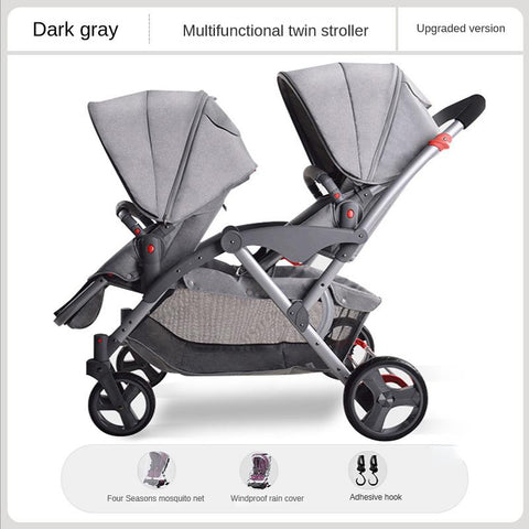 Twin Baby Stroller Folding Carriage,twins stroller baby car Lying and Seating-TB00379-Veeddydropshipping