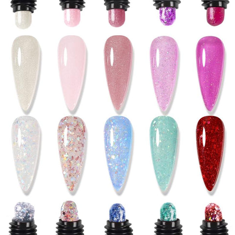 30ML Acryl Gel Nail Art Extension Reflective Glitter Poly UV -BH01001-Veeddydropshipping