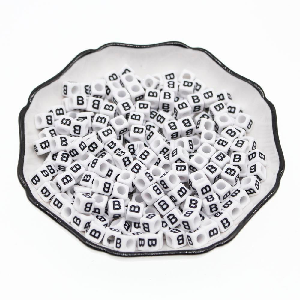 Single Alphabet /Letter Cube Beads For Jewelry Making DIY -JW01469-Veeddydropshipping