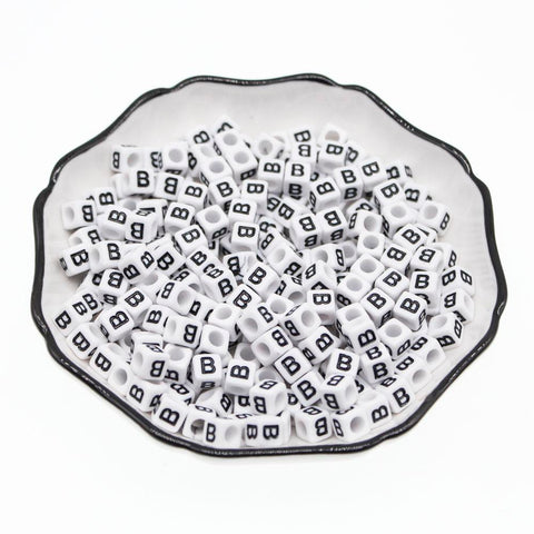 Single Alphabet /Letter Cube Beads For Jewelry Making DIY -JW01469-Veeddydropshipping
