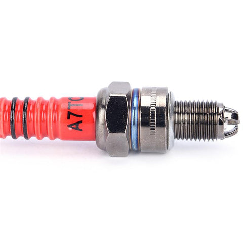 Pack of 1 Racing 3 Electrode Spark Plug A7TC for  50cc,70cc,90cc-AM00128-Veeddydropshipping