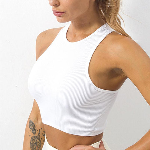 Crop Top Women Solid Basic T-shirts-WF00017-Veeddydropshipping