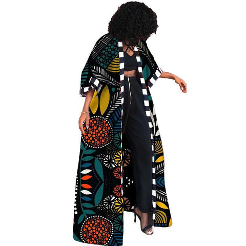 African Floral Print Dashiki Cardigan Women-WF01513-Veeddydropshipping