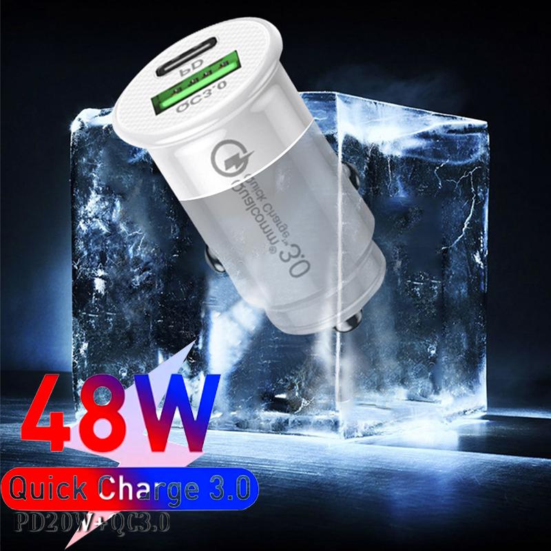 48W Mini USB Car Charger Dual USB type-c-PA01180-Veeddydropshipping