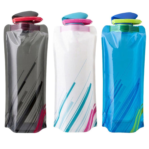 Water Bottle PE Sports Water Bag Portable Soft Flask Squeeze Outdoor Hiking-OS01304-Veeddydropshipping