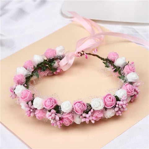 Artificial Rose Wedding Flower Bridesmaid Head Hand Ring-HA00758-Veeddydropshipping