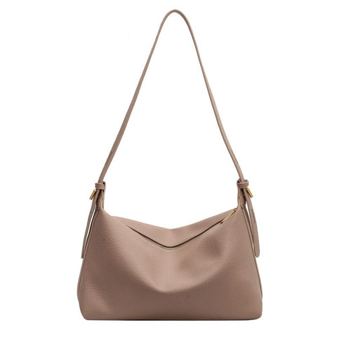 Solid Color Leather Soft Fabric Shoulder Bags Casual Ladies Bags Zip Ladies-BS00102-Veeddydropshipping