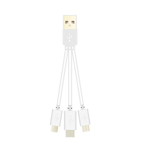 0.22M 1M 3 In 1 Short Fast Charging Cable Compatible For iP/Micro Usb/Type C-PA00027-Veeddydropshipping