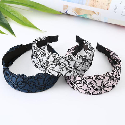 Ladies Wide Fabric Head Hairband-WF01094-Veeddydropshipping