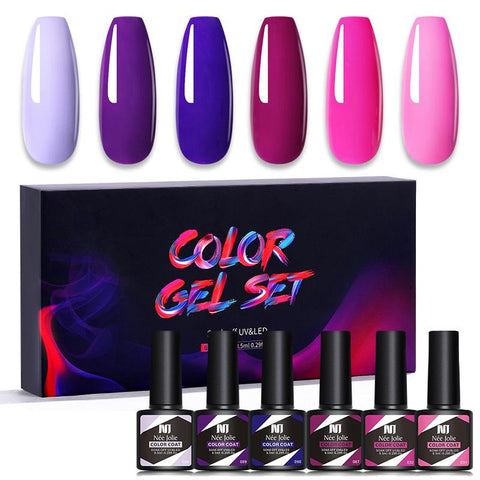6Pcs Gel Nail Polish Set Gel Polish Kit For Manicure Design-BH00978-Veeddydropshipping