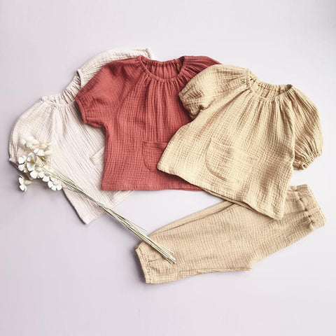New Kids Clothing Sets 2pcs Autumn Children Pajamas Suit Fall Solid Boys-TB01082-Veeddydropshipping