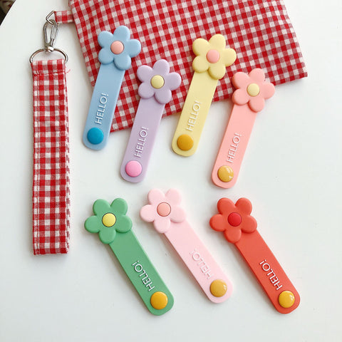 For Phone USB Line Buckle Cute Silicone Flower Cable Organizer Winder Wire Protector Cable-PA00877-Veeddydropshipping