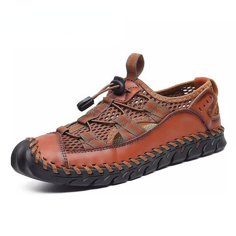 Fashion Roman Sandals Handmade Mesh Men Casual Shoes-BS01513-Veeddydropshipping