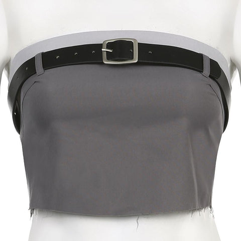 Banadge Corset Top Sleeveless Strapless Cargo Mini Vest-Veeddydropshipping