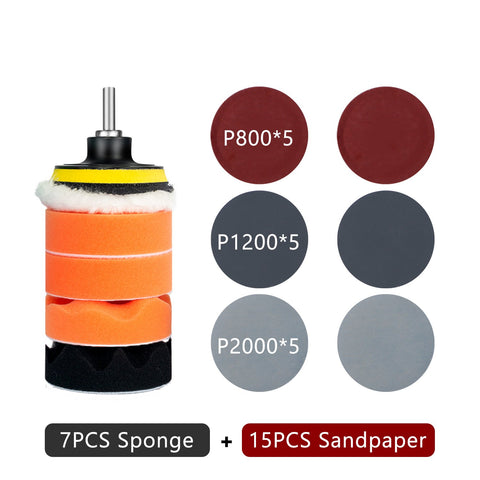 Car Polishing Sponge Pad Kit Wool Waxing Buffing Sponge-AM00479-Veeddydropshipping