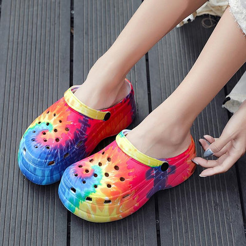 Heel Fashion Color Platform Sandals Women Clogs Leopard-BS01212-Veeddydropshipping