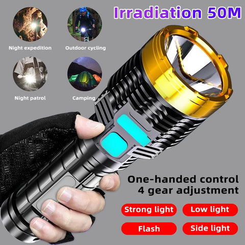 Outdoor Portable Flashlight  Home Built-in Battery Rechargeable Multi-function-TI00759-Veeddydropshipping