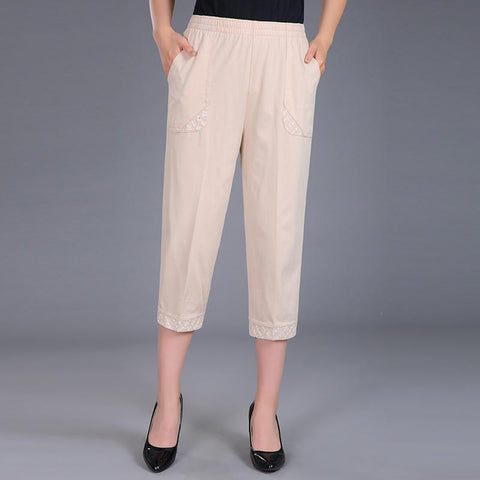 Women Capris Pants Breeches Cropped Pants-WF00384-Veeddydropshipping