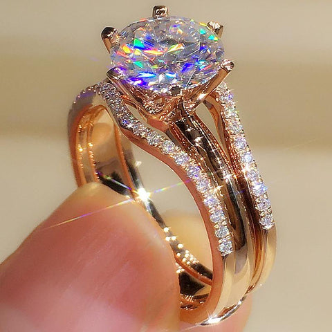 Designed Cubic Zirconia Rings Wedding Engagement Bands Jewelry -JW00567-Veeddydropshipping