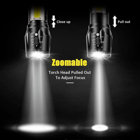 4PC High Power Rechargeable LED Flashlight Mini Zoom Torch Outdoor Camping-TI00785-Veeddydropshipping