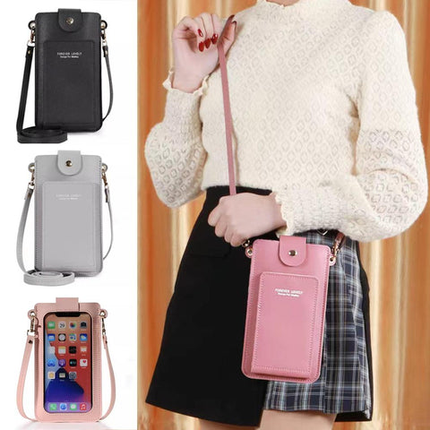 Touch Screen Handbag Leather Messenger Shoulder Bags-BS00354-Veeddydropshipping