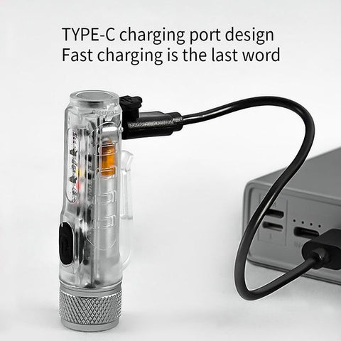 Mini Keychain Flashlight LED Rechargeable Torch Portable Magnetic USB-TI00790-Veeddydropshipping