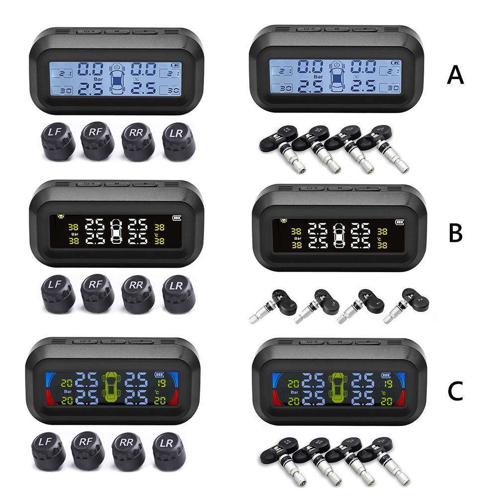 Smart Car TPMS Tire Pressure Monitoring System Solar Power Digital TMPS-AM00153-Veeddydropshipping