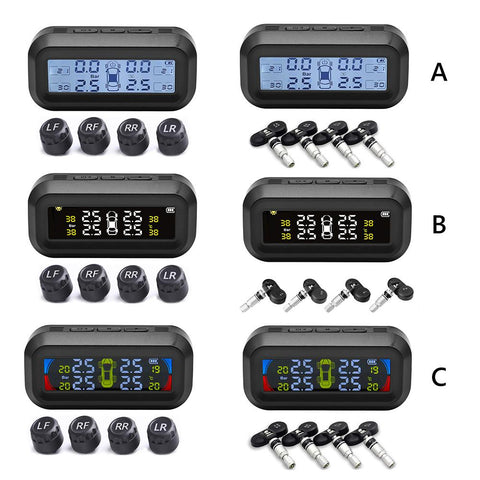 Smart Car TPMS Tire Pressure Monitoring System Solar Power Digital TMPS-AM00153-Veeddydropshipping