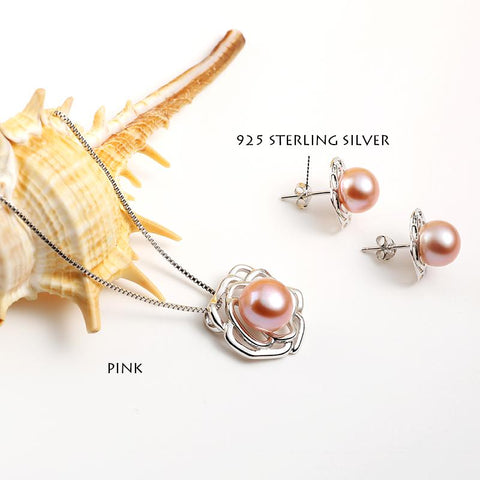 fashion big flower 925 sterling silver jewelry sets-JW01346--Veeddydropshipping