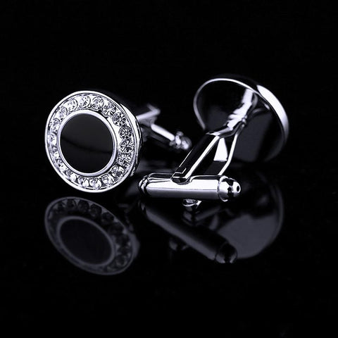 Jewelry Black Cuffs wholesale Button shirt designer cufflinks for mens -JW01314-Veeddydropshipping