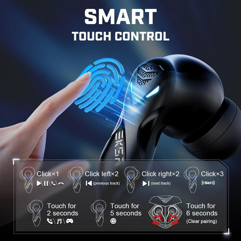 GT1 TWS Ture Wireless Gaming Headset Earbuds 45ms Low Latency -CE01119-Veeddydropshipping