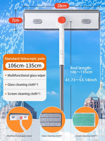 Window Clean Squeegee Mop Soft Microfiber Brush-HA01080-Veeddydropshipping